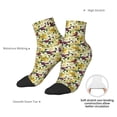 thumbnail image 6 of Rateoe Lilies Flowers Pattern Quarter Crew Socks,Toe Seamed Ankle Socks,Cotton Cushioned Breathable Athletic Crew Sports Socks, 6 of 7