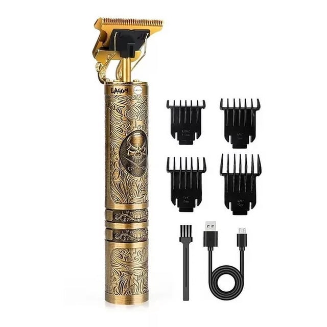 Rasuradora De Cabello Cortadora Trimmer Vintage Yyt-010 Craneo Recargable USB Profesional Para Hombre Alta Potencia 7000 RPM 2 Horas Del Uso Perfiladora Impermeable Menos Ruido Dorado