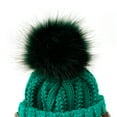 thumbnail image 3 of 1PC Hat Green Acrylic Womens Winter Knitted Beanie Hat With Faux Pom Warm Knit Cap Beanie Hats for Women, 3 of 4