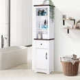 thumbnail image 3 of EVMORE 6-Tier Bathroom Storage Cabinet, Narrow Tall Cabinet Freestanding Storage Tower with Doors and Adjustable Shelves for Living Room, Kitchen, Home, Office - White, 3 of 8