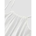 thumbnail image 4 of Womens White Spaghetti Strap Long Dress, Flowy Backless Maxi Vacation Dress, 4 of 5