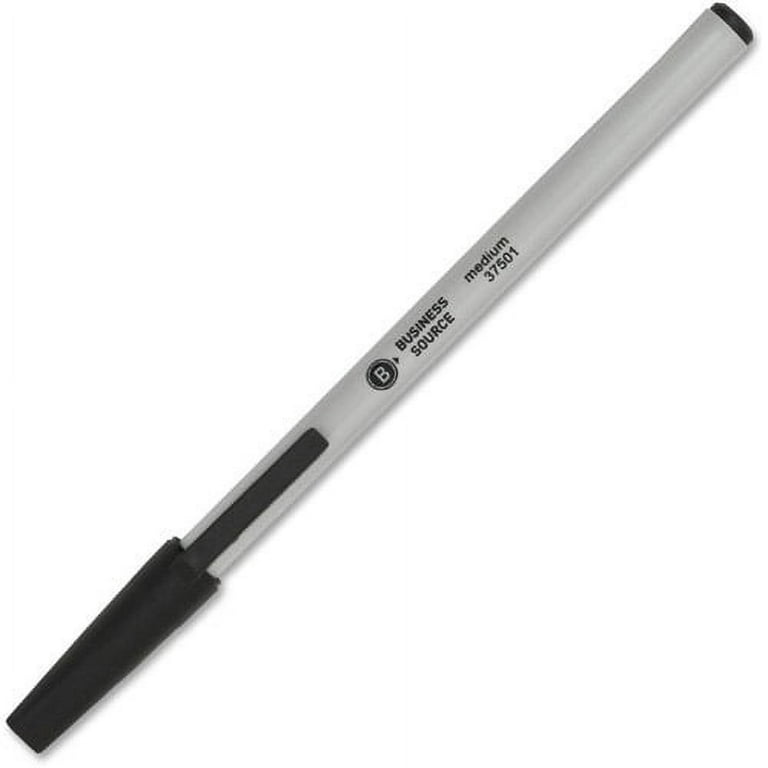 Business Source Medium Point Ballpoint Stick Pens - Medium Pen Point - Black - Light Gray Barrel - Stainless Steel Tip - 1 Dozen Business Source Medium Point Ballpoint Stick Pens - Medium Pen Point - Black - Light Gray Barrel - Stainless Steel Tip - 1 Dozen