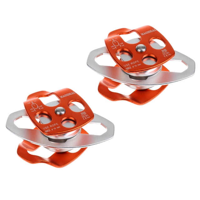 2 Pedazos Rodamientos de Bolas de Aluminio de Polea Doble para que Sube 32KN Sunnimix Polea de escalada