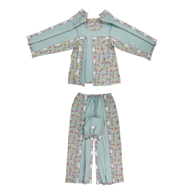 Algodón Unisex Tops Y Pantalones De Enfermería Pijamas Para Pacientes Con Fractura L L