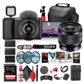 Sony ZV-E10 Mirrorless Camera with 16-50mm II Lens and E 10-18mm Lens   Photo Kit (International Model)