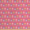 thumbnail image 1 of Ethnic Fabric by the Yard, Continuous Pattern of Cartoon Style Lambs, Upholstery Fabric for Dining Chairs Home Decor Accents, Pink Multicolor by Ambesonne, 1 of 4