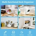 thumbnail image 2 of Desk Organizer, 360-Degree Rotating Pen Holder, Desk Organizers and Accessories with 5 Compartments Pencil Holder, Art Supply Storage Box Caddy for Office, Home（White）, 2 of 14