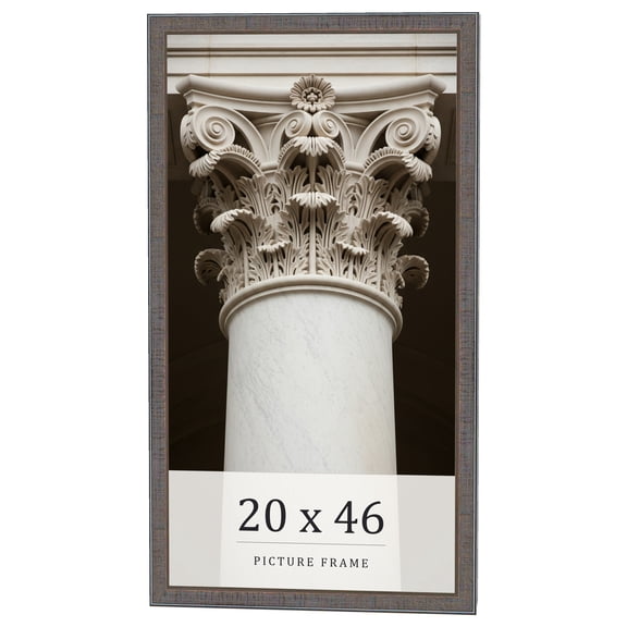 20x46 Frame Blue Kingsley Pewter Solid Wood Picture Frame Width 0.75 Inches |Interior Depth 0.5
