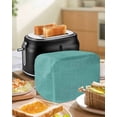 thumbnail image 5 of Vintage Teal Green Toaster Cover 4 Slice, Farmhouse Retro Solid Color Linen Texture Dustproof Bread Machine Oven Cover with Storage Pockets, Fits Most Kitchen Toasters Protector, 5 of 5