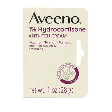 Aveeno Maximum Strength 1% Hydrocortisone Anti-Itch Relief Cream, 1 oz