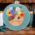 thumbnail image 3 of Birdeem Embroidery Hoop Flower Kit for Beginner Embroidery Cats New Product Embroidery Diy Stereoscopic Beginner Basic Fabric Material Pack, 3 of 5