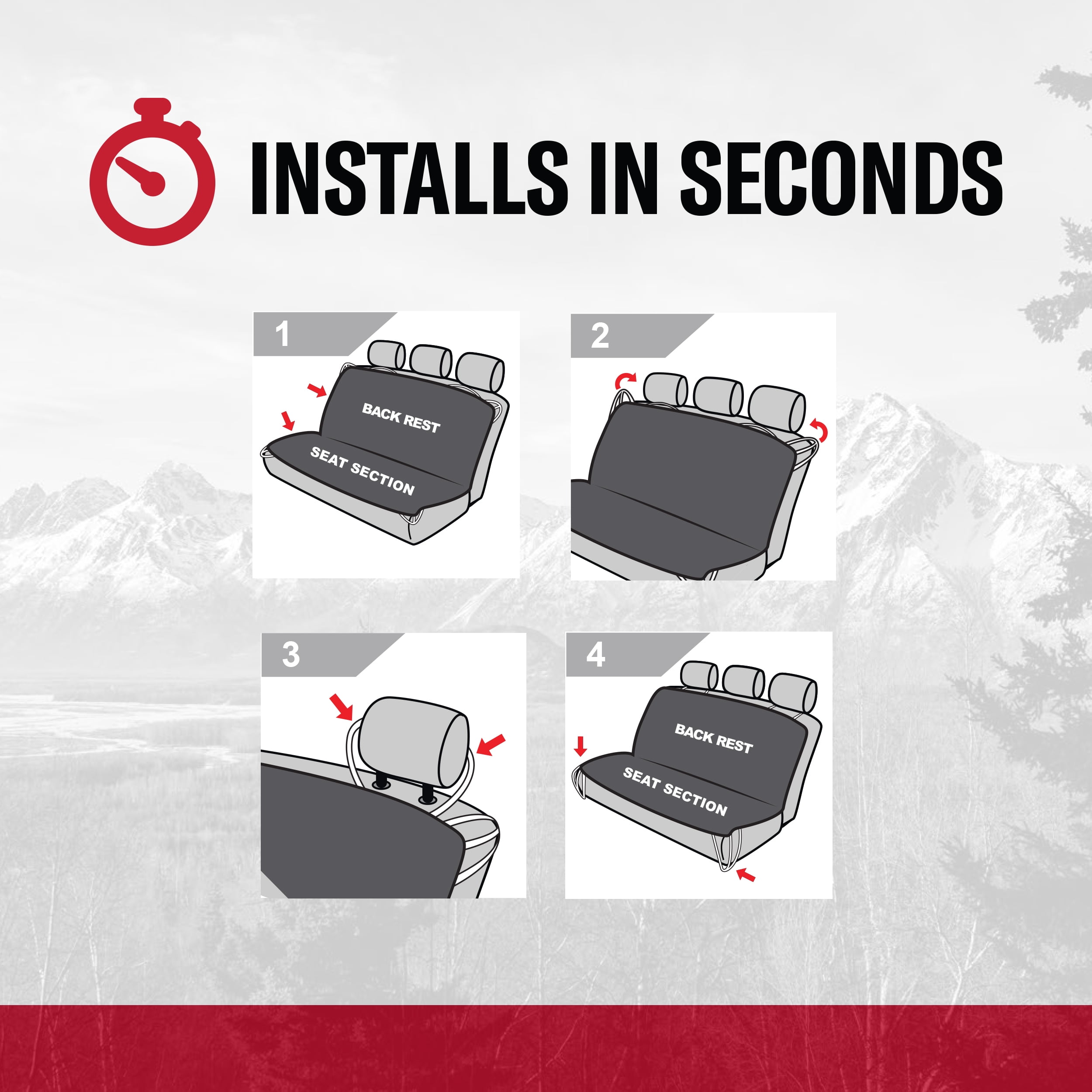 Genuine Dickies 4-Piece Universal Automotive Seat Covers Pet Protection Kit, 41840WDI