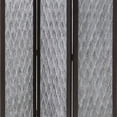 thumbnail image 3 of Wooden 3 Panel Room Divider with Textured Diamond Pattern, Gray and Black, 3 of 4