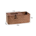 thumbnail image 2 of WEUVEB 1Pc Handmade Seaweed Woven Tissue Storage Box Coffee Color Decorative Compartment Box, 2 of 5