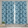 thumbnail image 2 of Ambesonne Blue Valance & Curtain, Exotic Hawaiian Hibiscus, 55"x24", Petrol Blue Pale Blue, 2 of 6