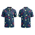 thumbnail image 2 of Mfakffe Hawaiian Mens Golf Shirts Casual Short Sleeve Polo Shirt Summer Big and Tall Collared Top Comfortable Cotton Tee (Purple, XL), 2 of 5
