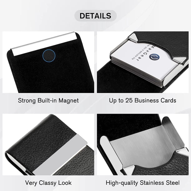 Business Card Holder, PU Leather Business Card Case Pocket Card