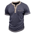 thumbnail image 2 of Youthup Men's Vintage-Inspired Half-Button Breathable T-Shirt with Chest Pocket for Urban Casual Wear, 2 of 8