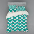 thumbnail image 2 of Ambesonne Floral Bedding Set 3 Pcs, Simple Garden Flower Motifs, Twin, Pale Pink Turquoise, 2 of 3