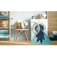 thumbnail image 2 of Ahgly Company Machine Washable Indoor Rectangle Transitional Blue Jay Blue Area Rugs, 8' x 12', 2 of 7