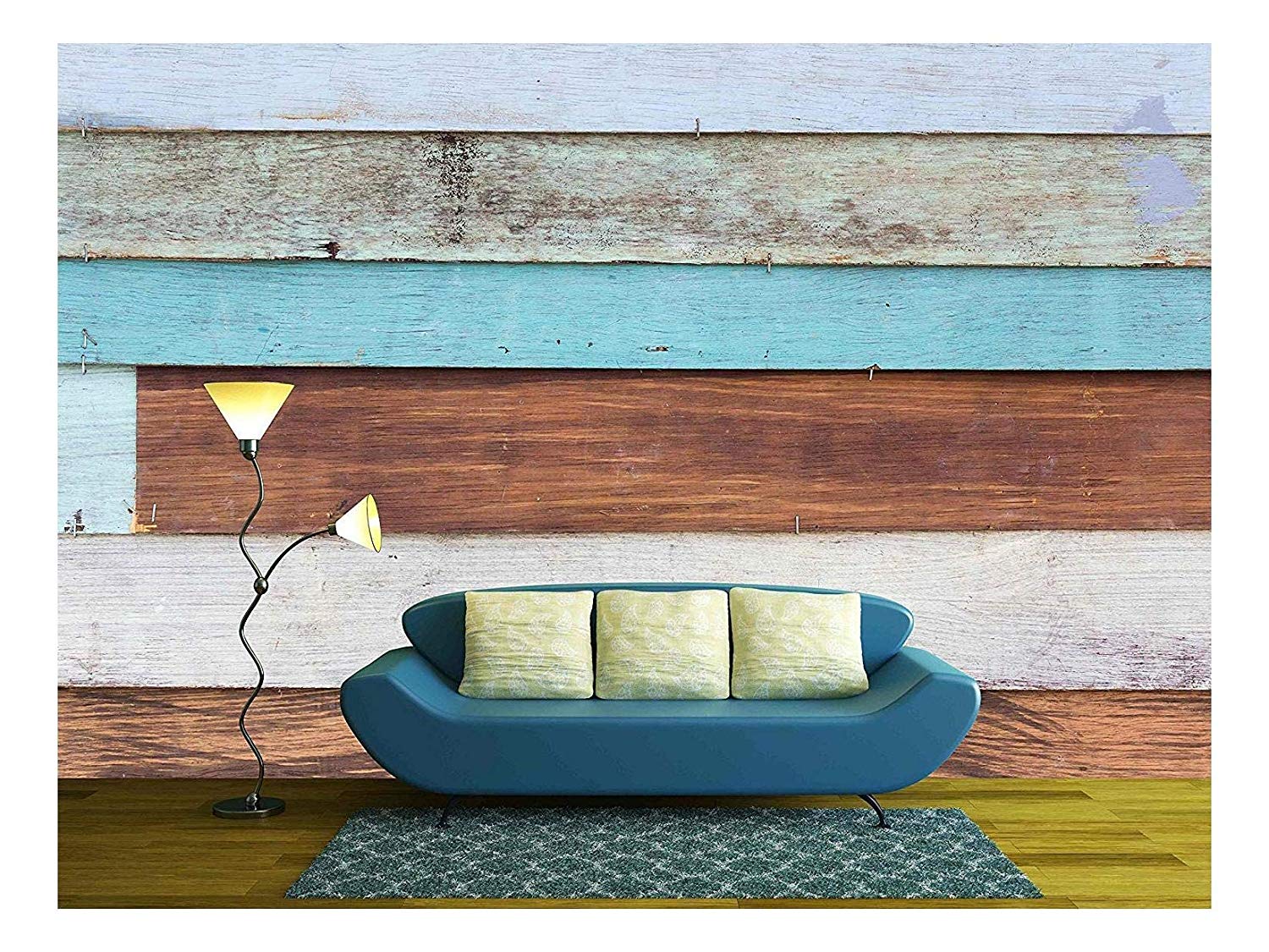 wall26 Old Painted Wood Panel Background Removable Wall Mural