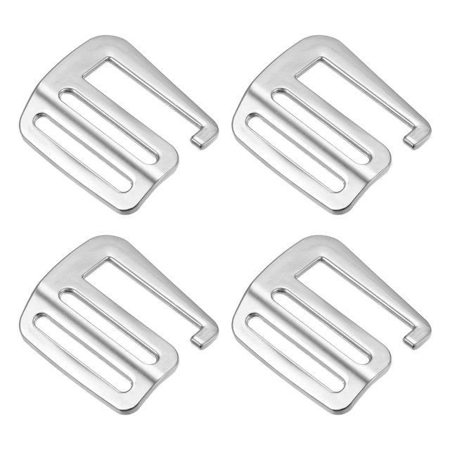 Unique Bargains 1.26' 32mm Webbing Release G Hook Buckle Adjusters for Backpack Strap, 4Pack Silver Tone
