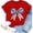 Red, variant on 250 Anniversary Usa Shirt Women Lady Bow Tie Patriotic Pattern Round Neck T Shirt