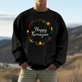 thumbnail image 2 of uikmnh Mens Sweatshirts Men and Women Kwanzaa Fall Plus Hoodless Pullovers Fashion Sweatshirts Holiday Logo Print Clothing Tops Size:XL, 2 of 4