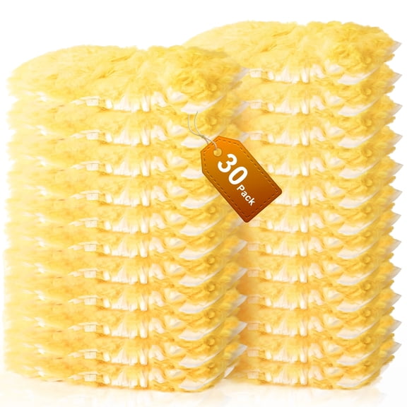 30-Count Heavy Duty 360° Microfiber Duster Refills, Larger Size, Unscented, Multisurface Cleaning for Blinds, Fans and Corners, Orange