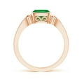 thumbnail image 2 of ANGARA Natural Vintage Style Cushion Emerald Solitaire Engagement Ring in 14K Rose Gold for Women (Size-6mm) | May Birthstone, Birthday, Anniversary, Jewelry Gift for Women | Natural Emerald Ring, 2 of 10