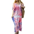 thumbnail image 2 of OVINYER Dress Women Plus Size Kaftans Casual V-Neck Long Soft Beach Maxi For Summer Female Beach Sundress, 2 of 9