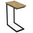 thumbnail image 4 of Skyler SOLID MANGO WOOD and Metal 18 inch Wide Rectangle Industrial C Side Table with Inlay in Natural, Fully Assembled, 4 of 4