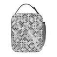 thumbnail image 3 of ZNDUO Grey Abstract Mosaic Art Pattern Lunch Bag, Reusable Leakproof Tote for Office, Work, School, Beach or Travel, 3 of 8