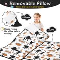 thumbnail image 3 of Basketball and Wow White Pattern Teens Toddler Nap Mat with Pillow, Sleeping Mat Bag for Preschool Daycare 50"x20", 3 of 6
