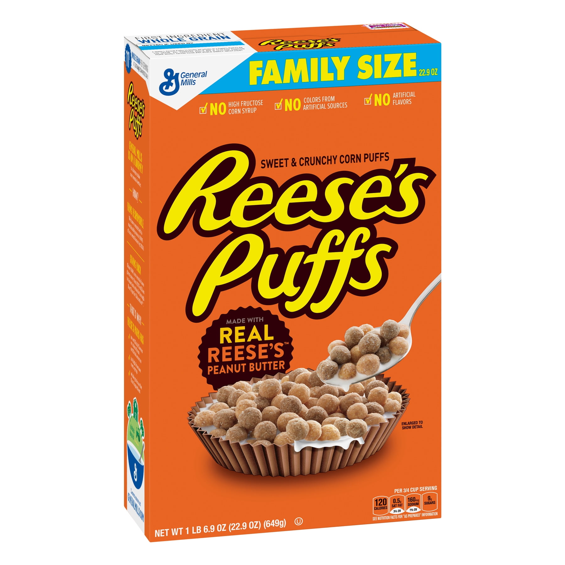Reese's Puffs Cereal, Peanut Butter, 22.9 oz