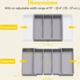 thumbnail image 3 of Norcho Utensil Organizer for Kitchen Drawers, Expandable Cooking Utensil Tray, Adjustable Cutlery and Silverware Holder, 13–22 x 15", Gray, 3 of 7