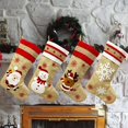 thumbnail image 4 of 4 Pack Burlap Christmas Stockings 18Inch Large Burlap Xmas Stockings with Red Cuff Fireplace Hanging Stockings Decoration Stockings for Family Holiday Xmas Party Santa Claus,Reindeer,Snowman,Snowflake, 4 of 8