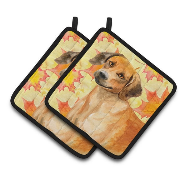 Caroline's Treasures Rhodesian Ridgeback Fall Pair of Pot Holders