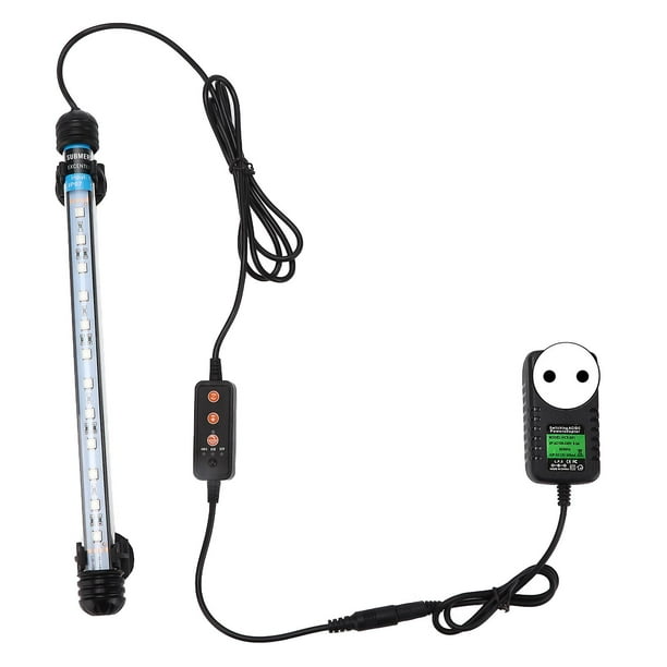 Lampe d'aquarium LED submersible à minuterie réglable, forte puissance de pénétration, 110-240 V, 12 ampoules, prise UE