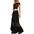thumbnail image 3 of Coduop Women 2 Piece Long Skirt Outfit Set Off Shoulder Tube Top and Bodycon Midi Skirt 2Pcs Suit, 3 of 9
