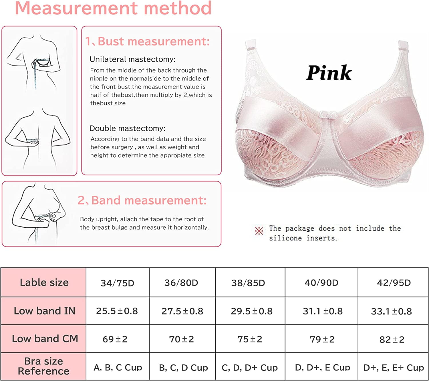 Buy Anbau Special Pocket Bra with Silicone Breast Form False Boobs
