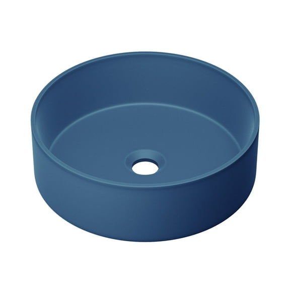 Lisse 14.5" Concrete Round Vessel Sink in Matte Royal Blue