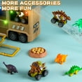 thumbnail image 5 of JoyStone Dinosaur Truck Toys for Kids 3-5 Years, 18 in 1 T-Rex Transport Car Carrier Truck with Light, Music & Roar Sound and Slide, Christmas Birthday Gifts for Boys, Yellow, 5 of 7