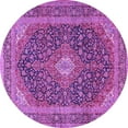 thumbnail image 1 of Ahgly Company Indoor Round Medallion Purple Traditional Area Rugs, 7' Round, 1 of 4