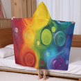 thumbnail image 5 of Colorful Tie Dye Circle Swirl Pattern Hooded Bath Towel，60"x35" for Ages 3 To 12 Kids, Quick Dry Lightweight Soft Microfiber Hood Beach Towel Cover Up for Kids, 5 of 7