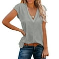 thumbnail image 2 of Giftesty Tank Tops for Women Summer Women's Casual Solid Color V Neck Sleeveless Tops Blouses T-shirt, 2 of 6