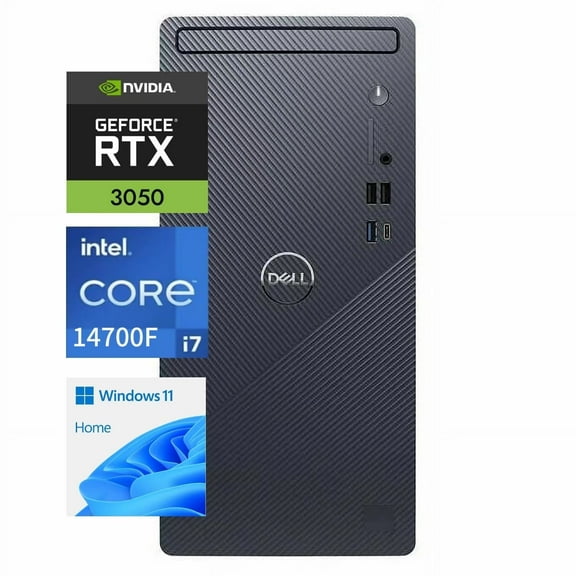 Dell Inspiron 3030 Desktop ,Intel Core i7-14700F Processor ,64GB DDR5 RAM ,2TB SSD,NVIDIA GeForce RTX 3050,Wi-Fi 6 ,Bluetooth,Windows 11 Home,Blue