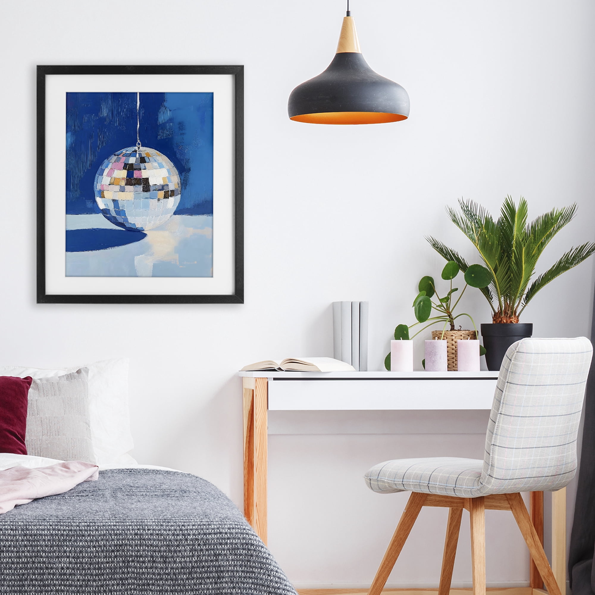 Stupell Industries Silver Dance Disco Ball Black Framed Print Under Glass, design by The Prints Vibe
