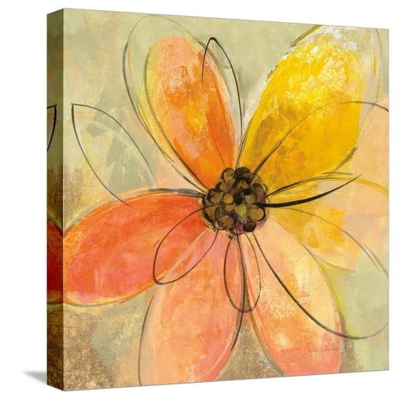 Art.com Neon Floral II Stretched Canvas Print Wall Art by Silvia Vassileva, 16" x 16"