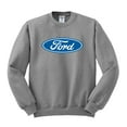 thumbnail image 2 of Wild Bobby, Ford Motors Blue Logo, Cars and Trucks, Unisex Crewneck Graphic Sweatshirt, Heather Grey, Medium, 2 of 4